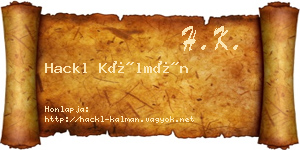 Hackl Kálmán névjegykártya